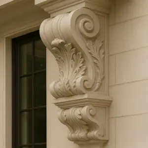 exterior corbels on house