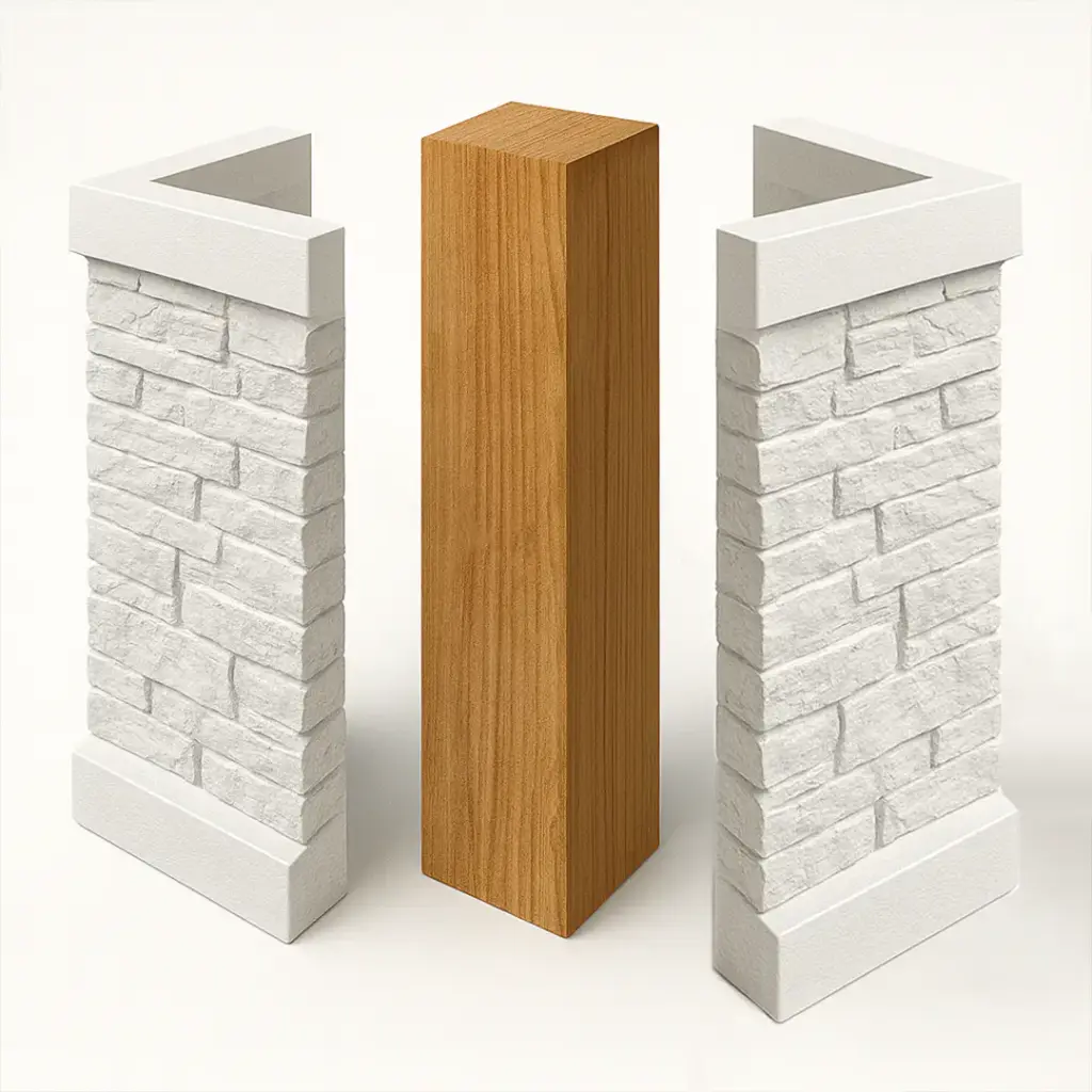 faux stone column wraps